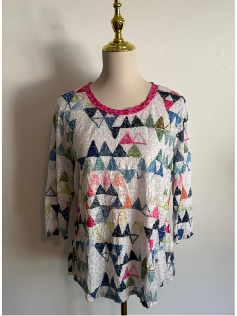 Women's NEWPORT by CARINE L White Multi-color Long Sleeve Tee